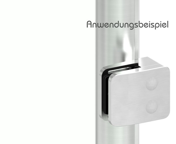 Sichtschutz Endglasklemme Edelstahl V2A eckig gerade-88-1126-EK.V2A