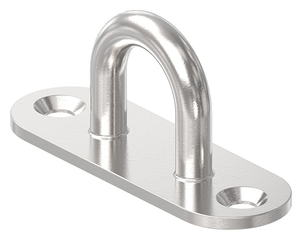 Befestigungsoese Edelstahl V4A 6 mm Rundeisen ovale Platte 2 Bohrungen-88.11100074006