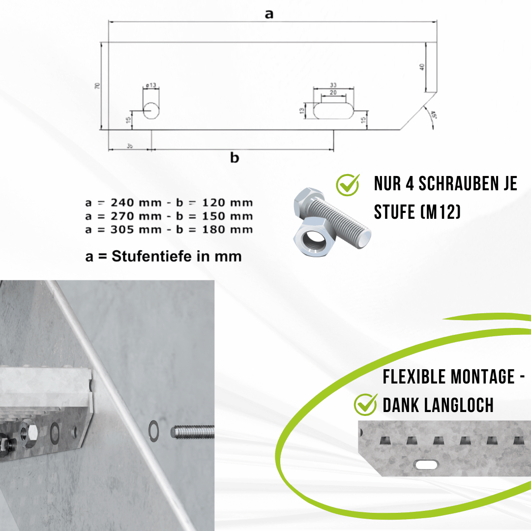 Gitterroststufe 1000 x 270 MW 30-10 TS 35-2 Rutschhemmung R10-24-1002731352.7