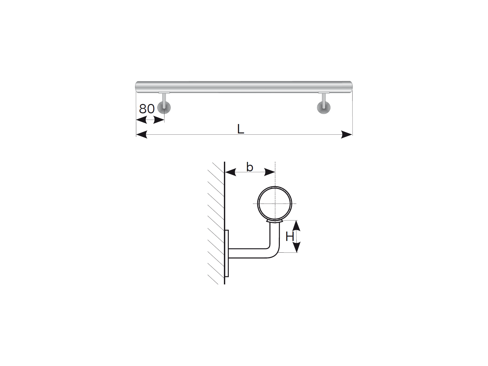 Handlauf V2A 42-4 x 1500 mm poliert-89-11AM1500L-A.4