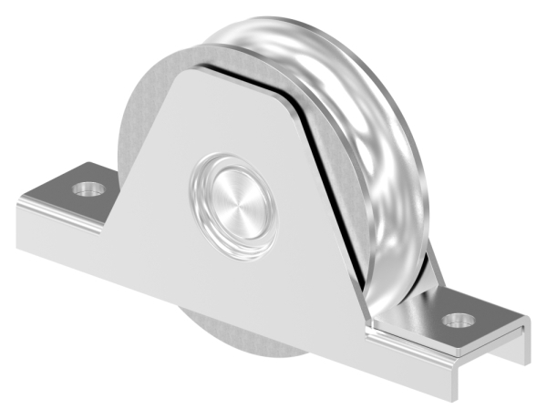 Schiebetorrolle Ø 90mm mit Rundrille Ø 20mm- V4A-88-11340-90.V4A
