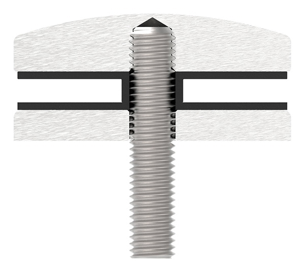Glaspunkthalter Ø 72 mm- V2A- Anschluss- Flach mit AbP-10-5200.4