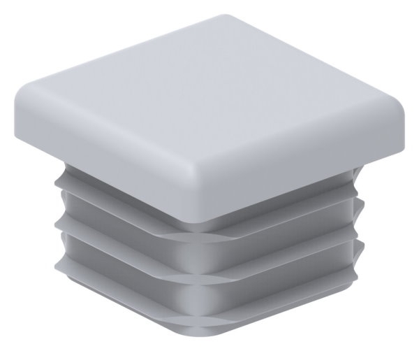 Kunststoffkappe grau fuer Quadratrohr 25x25mm-88-11178-25X25.G