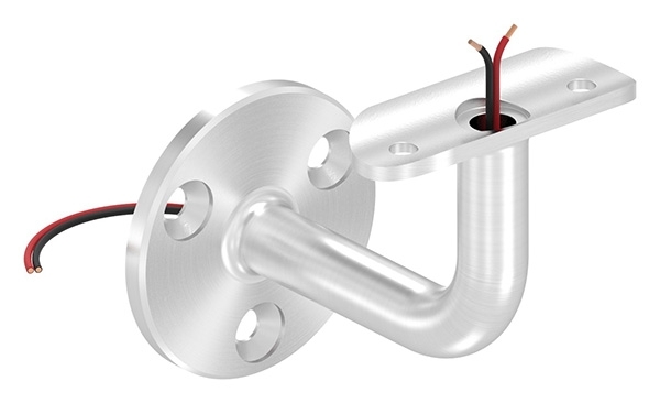 Handlaufhalter V2A fuer Rohr 42-4 mm- Ronde 60x5 mm- Wandabstand 75 mm- mit Kabeldurchfuehrung-88-1150218-240.42