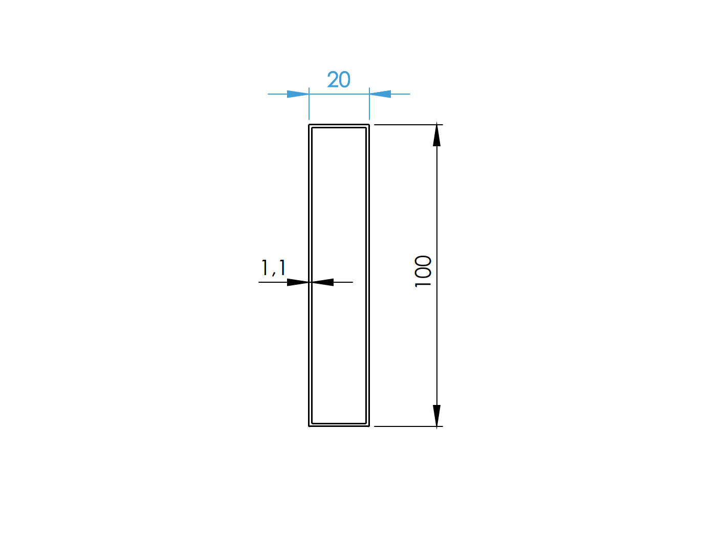 Aluminium-Zaunfuellung 20 x 100 mm- 1000 mm- Anthrazit RAL 7016 pulverbeschichtet-89.FGS20X100X111000R7016