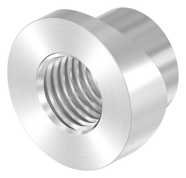 Gewindehuelse Edelstahl V2A fuer Rohr Ø 42-4 mm M16 geschliffen Korn 240-88-1151351-240.42