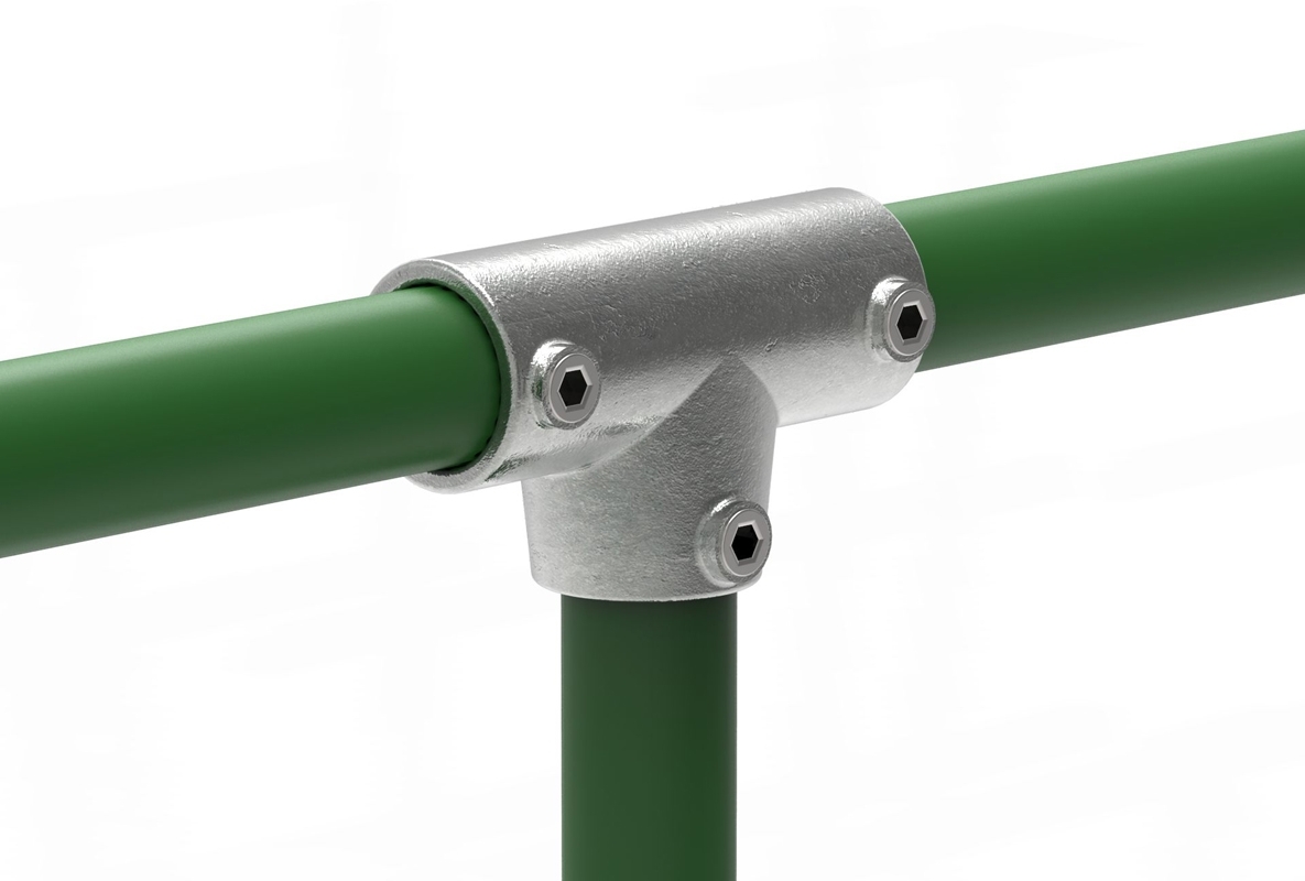 Rohrverbinder T-Stueck lang verstellbar 0-11° Ø 33-7 mm -1- - Temperguss verzinkt - 155B34-155B34