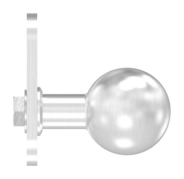 Tuerknopf Edelstahl V2A Ø 50 mm mit Kurzschild feststehend-88-1156645.240