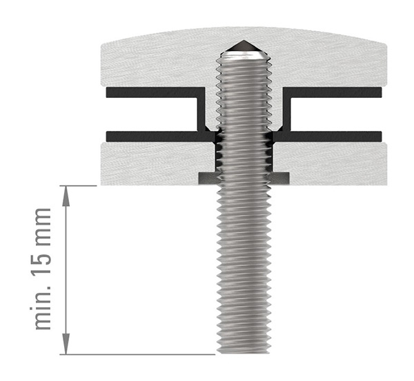 Glaspunkthalter-Oberteil Ø 52 mm- V2A-10-5100.4OT