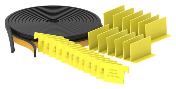 Gummiset - fuer Glas- 16-76-17-52 mm - Laenge- 6000 mm-12-2221.6