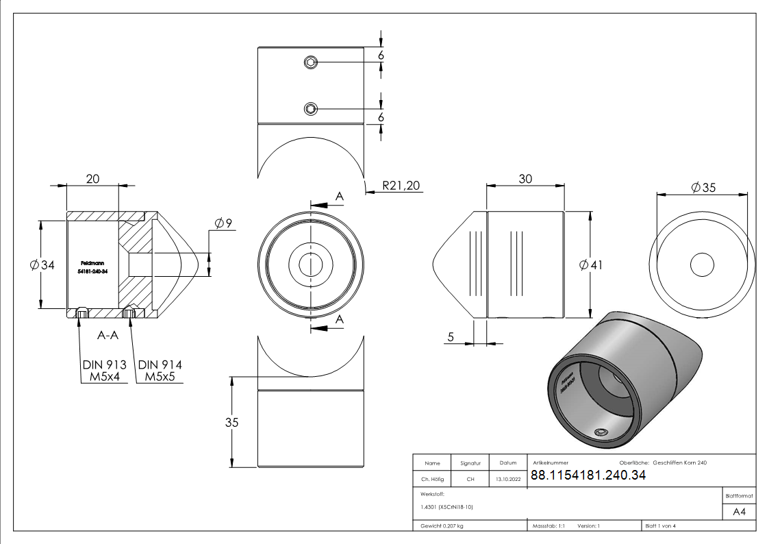 Befestigung fuer Rohr 33-7mm an 42-4mm-88-1154181-240.34