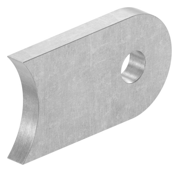 Anschweisslasche - Masse- 50x30x6 mm - Rundloch- Ø 9 mm - Anschluss- Ø 42-4mm - Stahl -roh- S235JR-30-3556.9