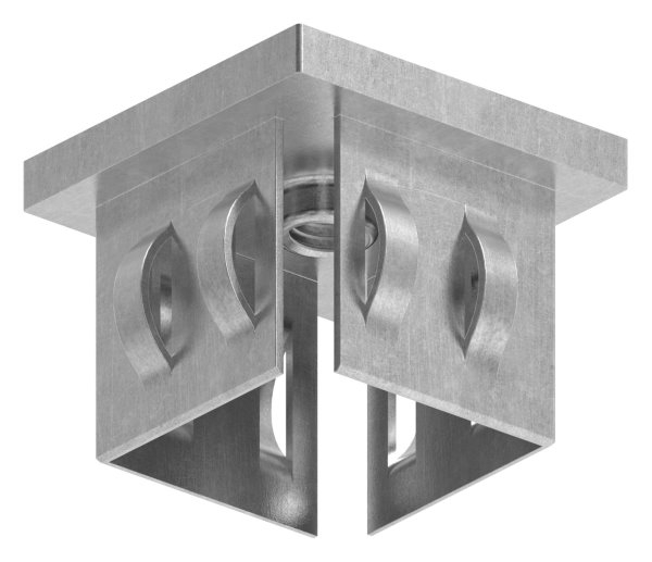 Einschlagkappe Stahl 40x40 mm Wandstaerke 2-3 mm mit Innengewinde M8-30-2950.8