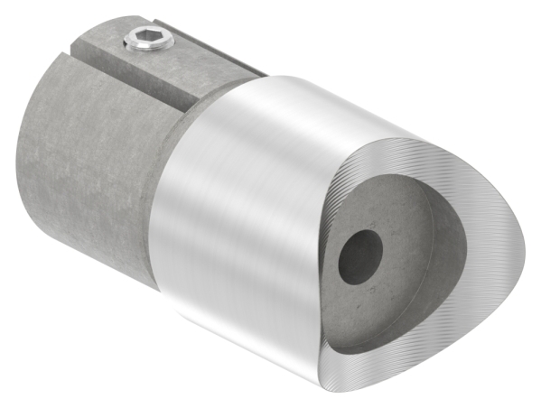 Winkelverbinder V2A Ø 42-4 mm auf 48-3 mm Anschluss oben Klemmschraube-11-3387.4