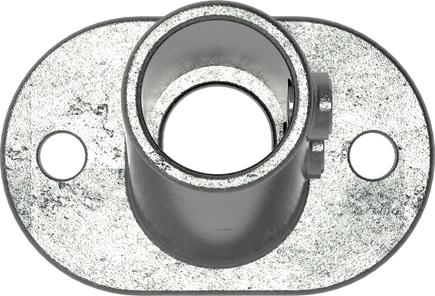 Rohrverbinder Fussplatte oval 3-11° Neigung Ø 33-7 mm -1- - Temperguss verzinkt - 152B34-152B34