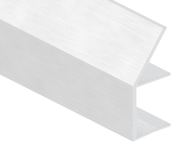 Regenrinne Vordach Aluminium eloxiert fuer Glas 21-52 mm L = 6000 mm E4-EV1-88-11VDE-RE-6000.21