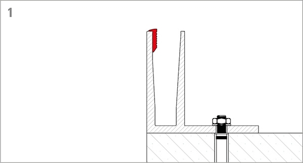 Alu-Profil - KOMPAKT - Laenge- 6000 mm - seitliche Montage - Aluminium-12-2213.6