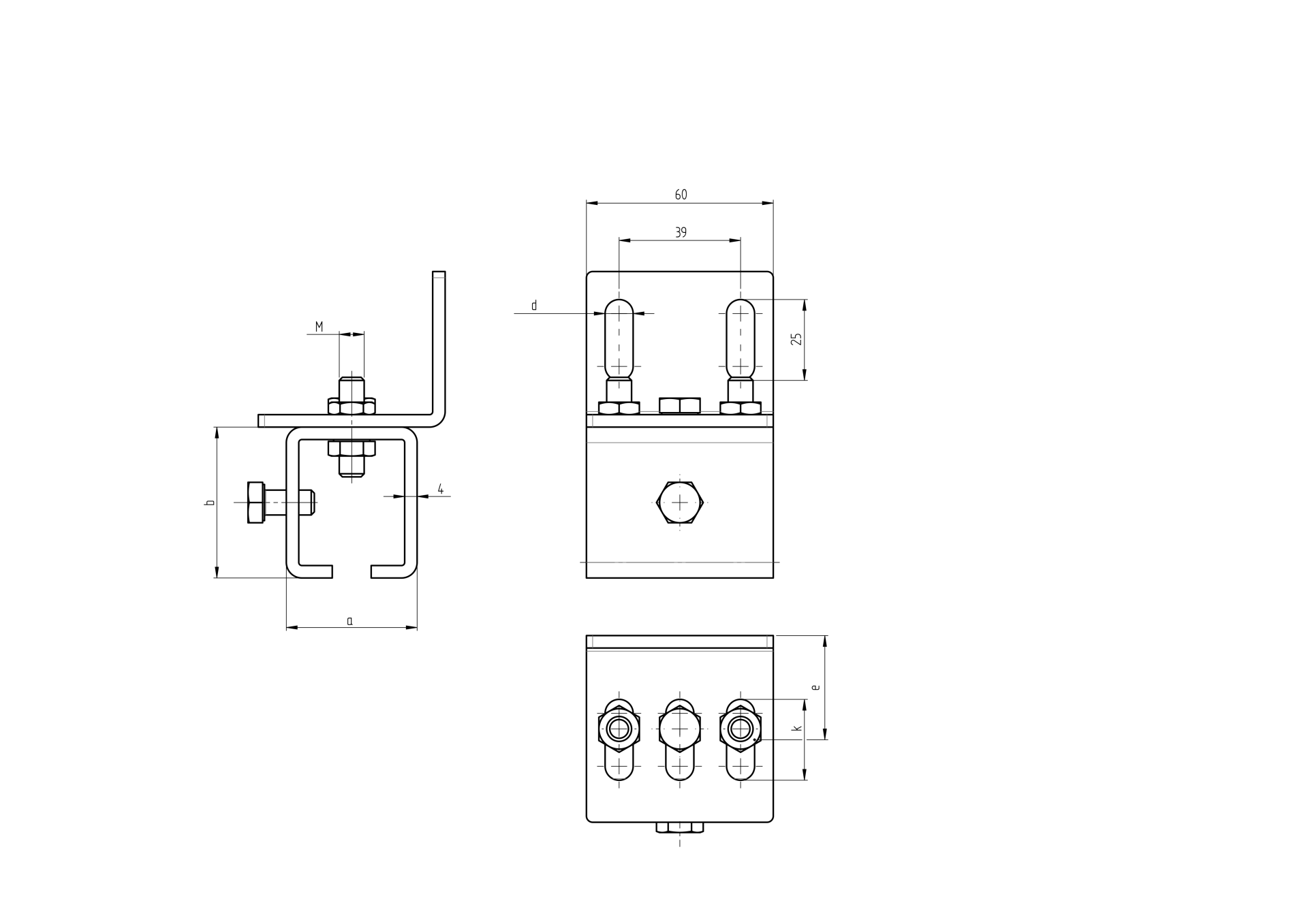 Seitenwandhalter Stahl verzinkt fr Profil 42x54 mm zur Seitenmontage-89-11H47B42X54-A.4