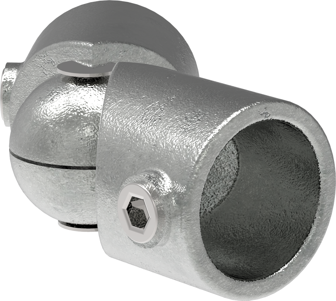Rohrverbinder Eckstueck verstellbar Ø 33-7 mm -1- - Temperguss verzinkt - 125HB34-125HB34