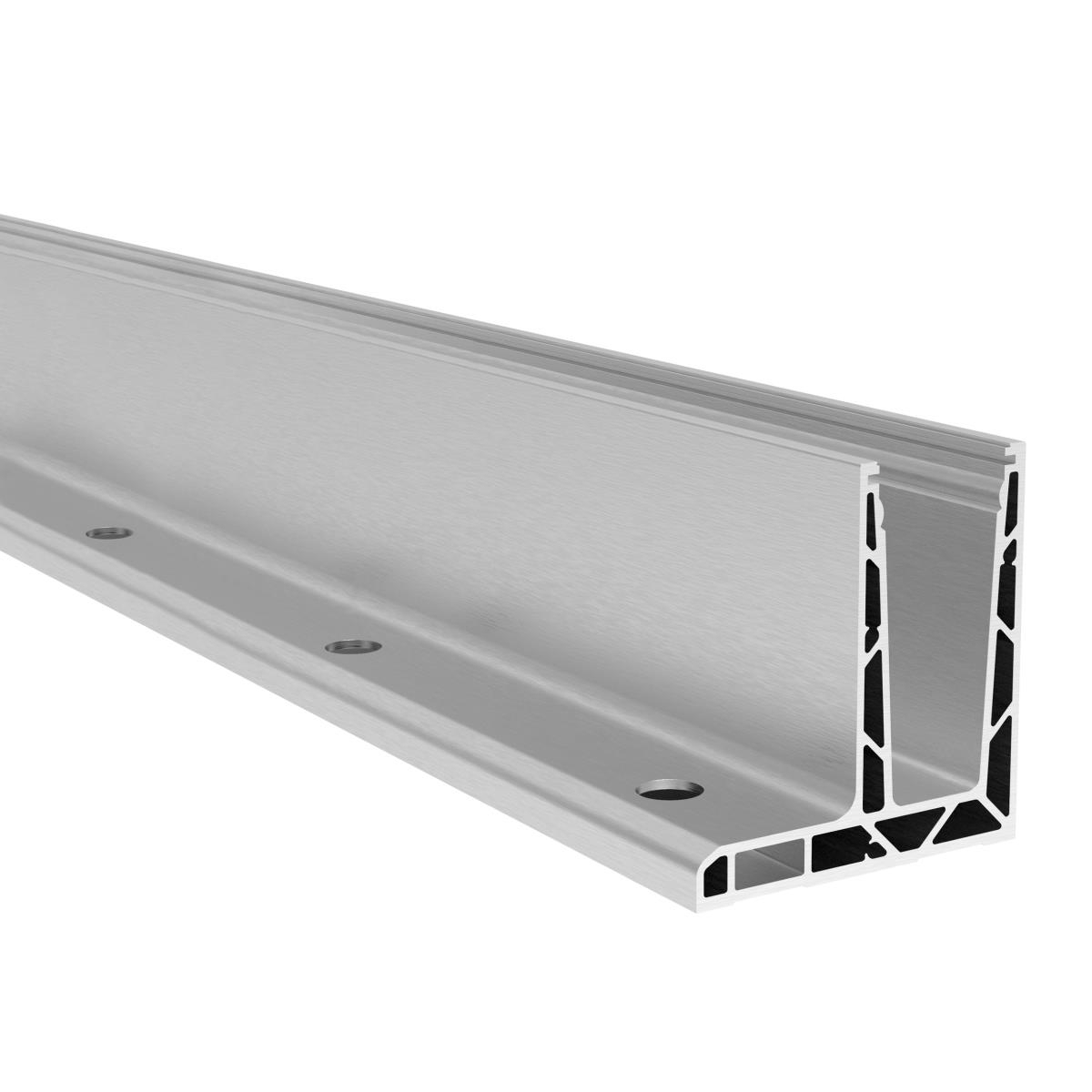 Ganzglasgelaender Profil Aluminium 5000 mm fuer 12-17-52 mm Glas Oberverankerung Satin-ELOX-89-11AL0006UNO5000SE-A.4