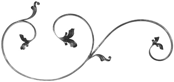 Leichtbarock - links - Masse- 270x570 mm - Material- 12x5 mm - Stahl S235JR- roh-30-1756.8