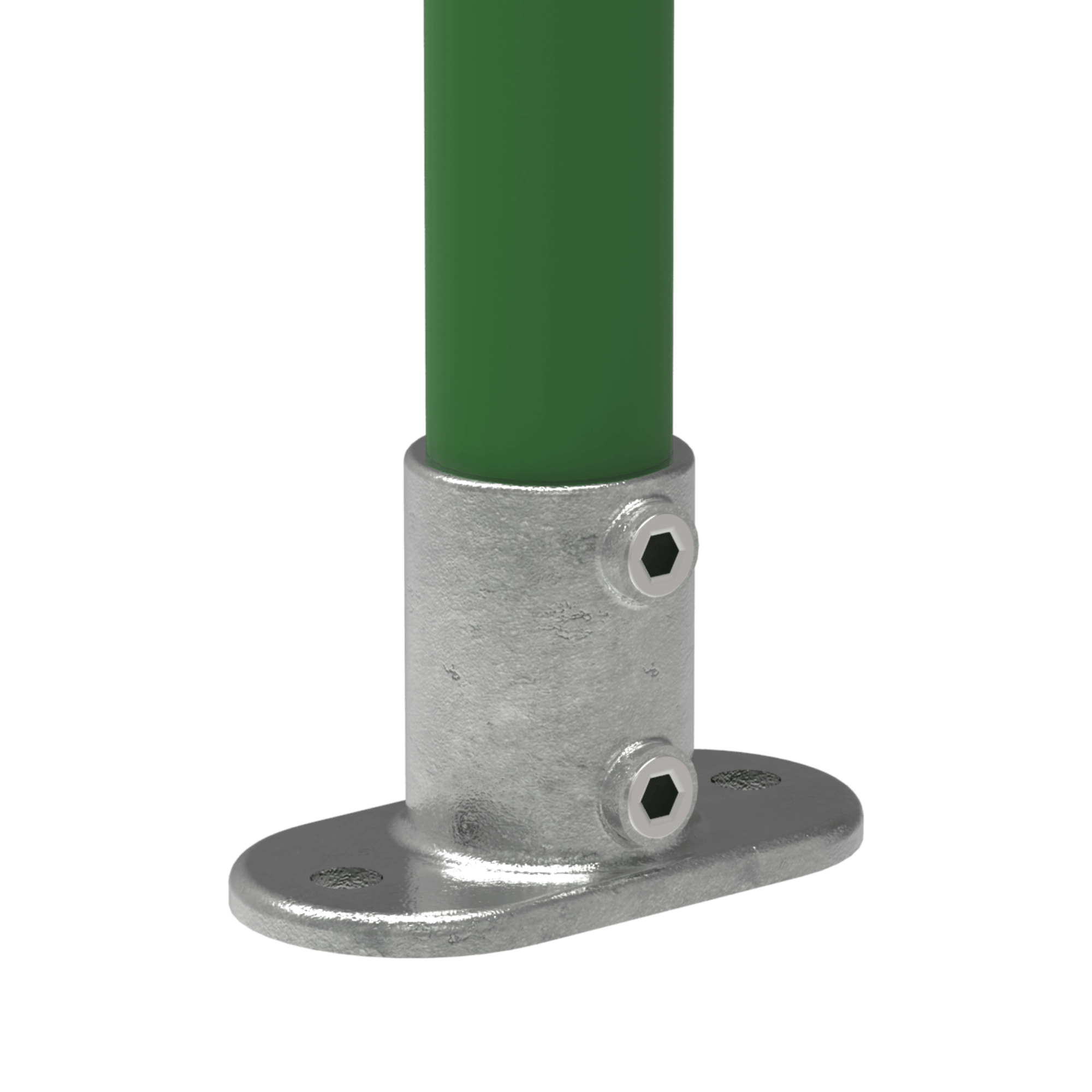 Rohrverbinder Fussplatte oval Ø 17-2 mm -3-8- - Temperguss verzinkt - 132S17-132S17