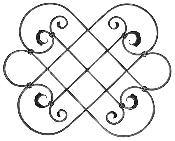 Mittelelement - gelocht - Masse- 780x600 mm - Material- 16x8 mm - Stahl S235JR- roh-30-1740.8