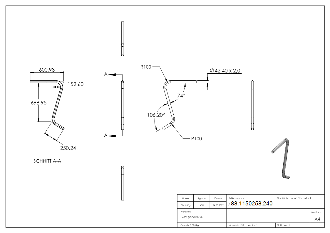 Schwanenhals-Anfaenger- aus Rohr 42-4 x 2-6mm- V2A-88-1150258.240