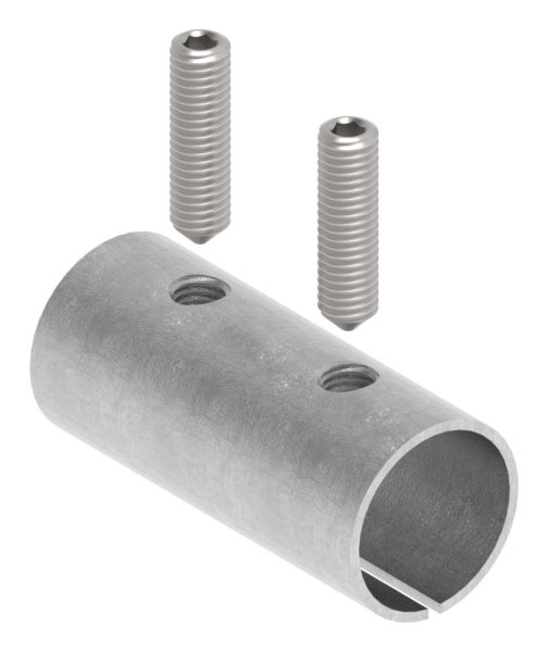 Rohrverbinder V2A fuer Rohr Ø 33-7 mm- L 65 mm mit Klemmschrauben-11-3381.4