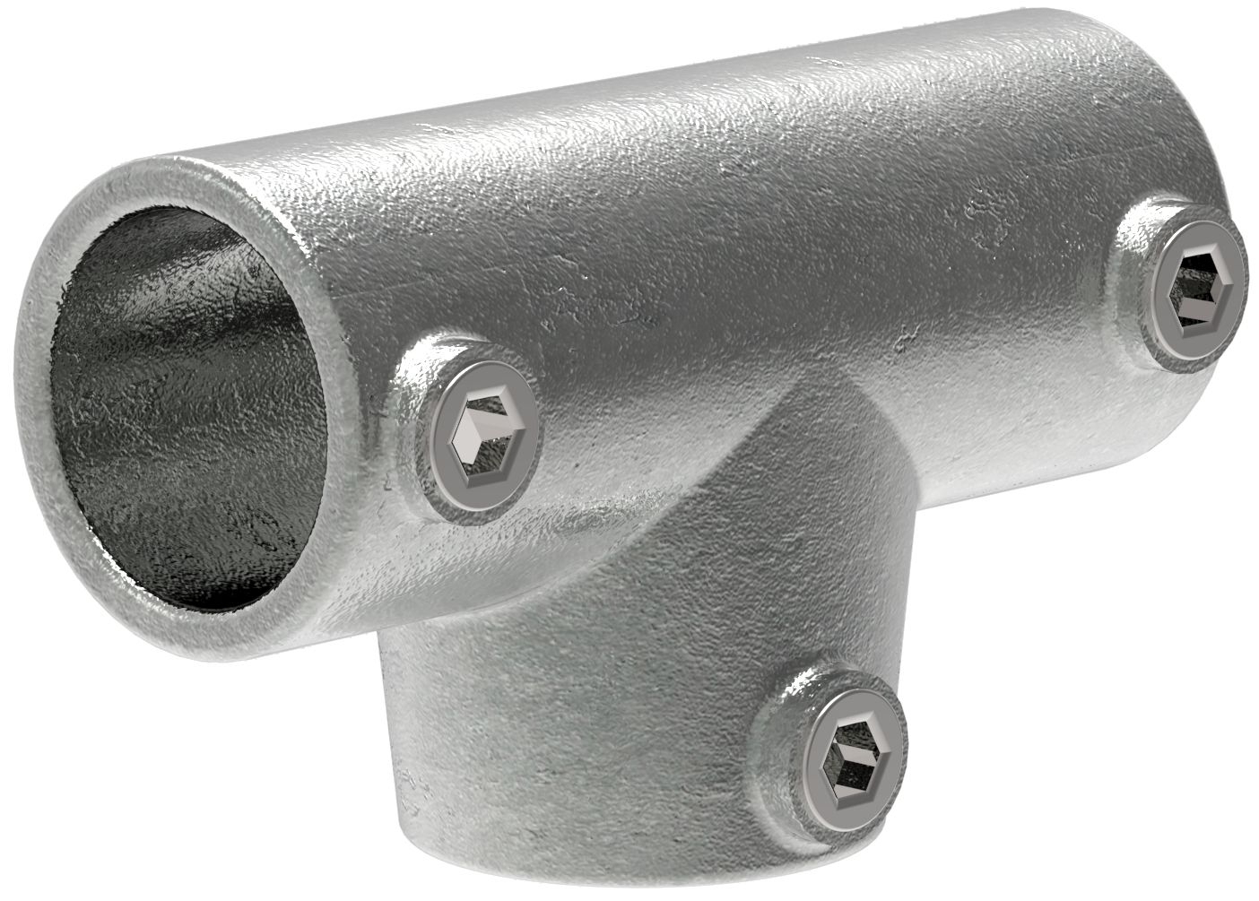 Rohrverbinder T-Stueck lang verstellbar 0-11° Ø 33-7 mm -1- - Temperguss verzinkt - 155B34-155B34