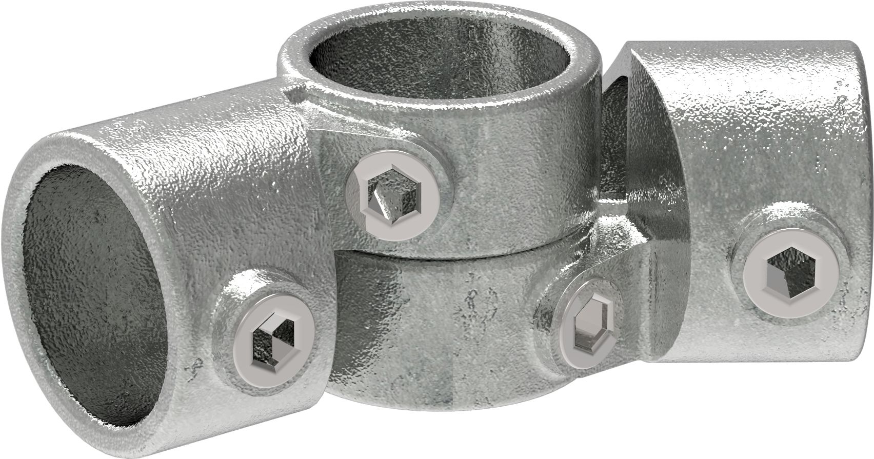 Rohrverbinder Winkelgelenk verstellbar Ø 48-3 mm -1 1-2- - Temperguss verzinkt - 148D48-148D48