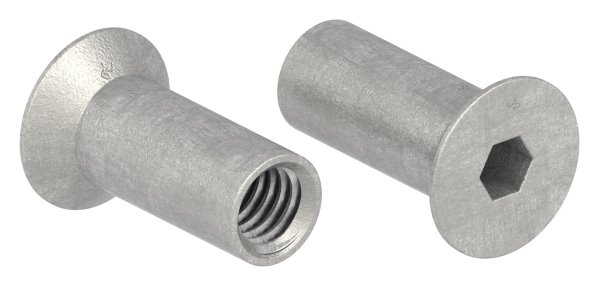 Huelsenmutter Edelstahl V2A M4x12 Senkkopf Innensechskant-88-1158382-240.4