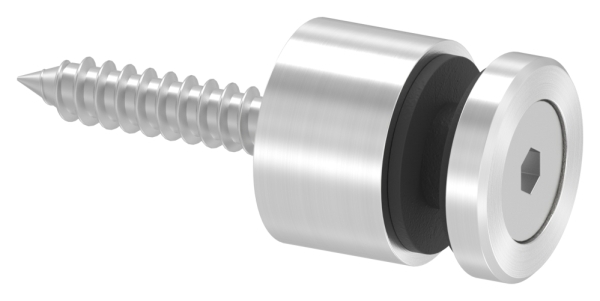 Glaspunkthalter Ø 16 mm- V2A- Anschluss- Flach- inkl- Holzschraube -Schilderhalter-88-1160262.240