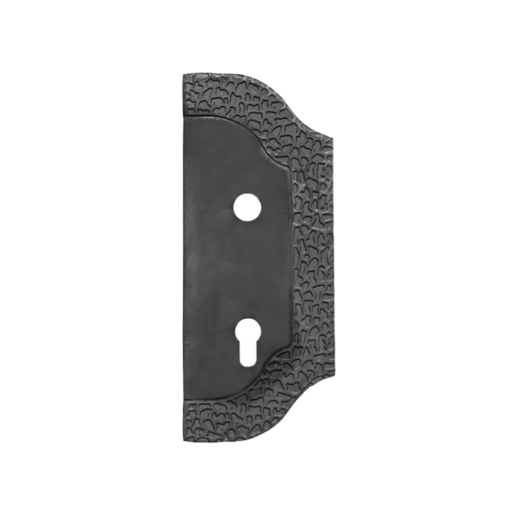 Torplatte Stahl 268 x 107 mm- Staerke 3 mm- D20mm- Axial 90mm- rechts- dekoriert-89-11D114ART90-A.4