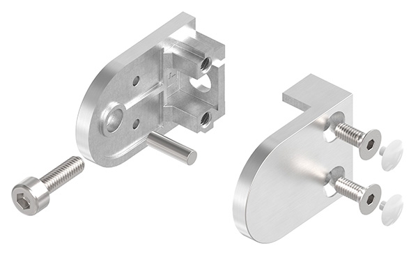 Glasklemme 40x28x17-4 mm Ø 33-7 mm- fuer 6-0 mm ESG Glas-10-MODELL16-3.5
