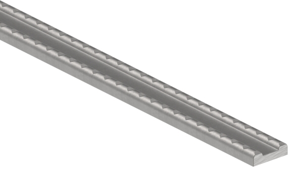 Hespeneisen Stahl 25 x 8 x 4 mm Laenge 3 m gerillt-88.112307