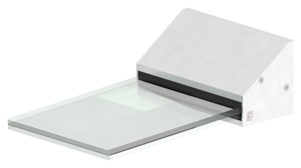 Vordachprofil Aluminium eloxiert E4-EV1 L=250 mm inkl- Glas-88-11VDE.PROMO