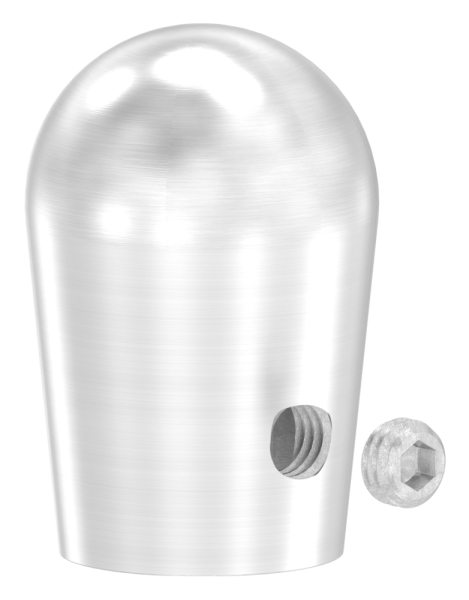 Endkappe V2A Edelstahl fuer Ø 12 mm Rundmaterial halbrund mit Madenschraube-88-1150447.240