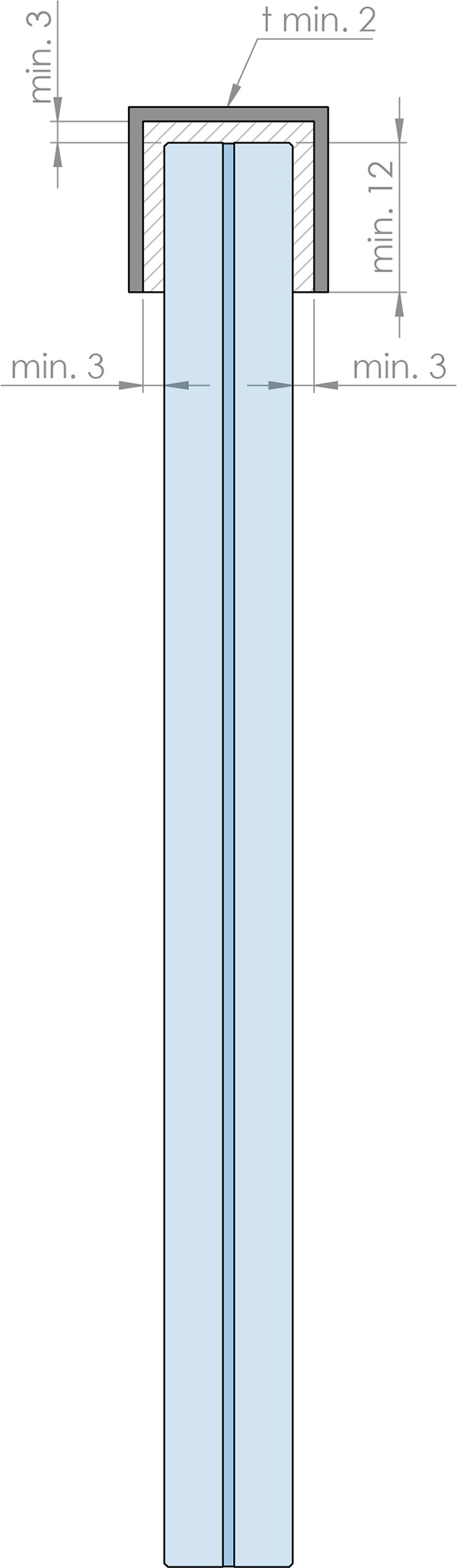 Kantenschutz - Masse- 22x12x2 mm - Laenge- 6000 mm - Aluminium elox- E4-EV1-12-4011.6