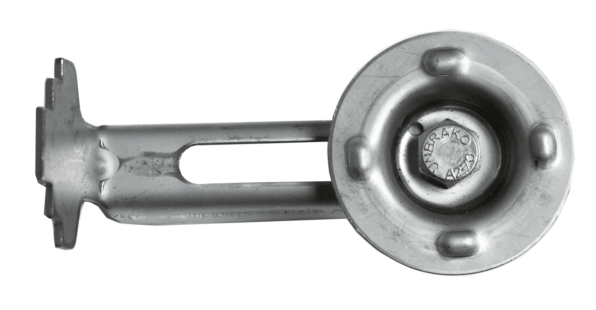 Gitterrost-Klemme mit Teller Rosthoehe 30mm MW- -30 mm - 30 mm-  V2A - A2 – gebeizt-26-KLEMME10.4