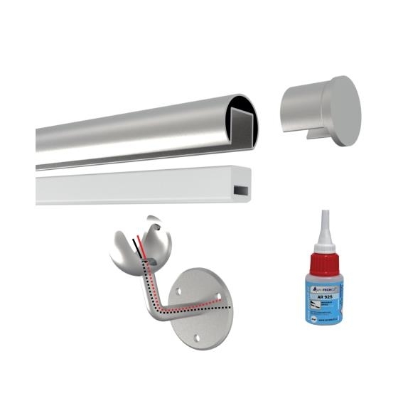 Handlauf-Set V2A Ø 42-4 x 1-5 mm 2500 mm mit LED-Beleuchtung-89-11A6920042ILED2500-A.4