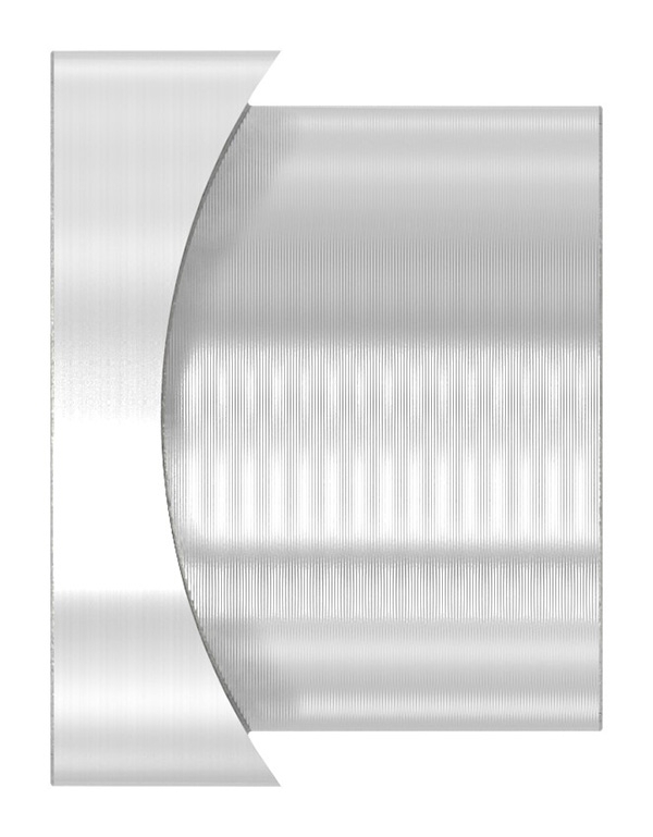 Gewindehuelse Edelstahl V2A M12 fuer Rohr Ø 33-7 mm geschliffen Korn 240-88-1151350-240.34