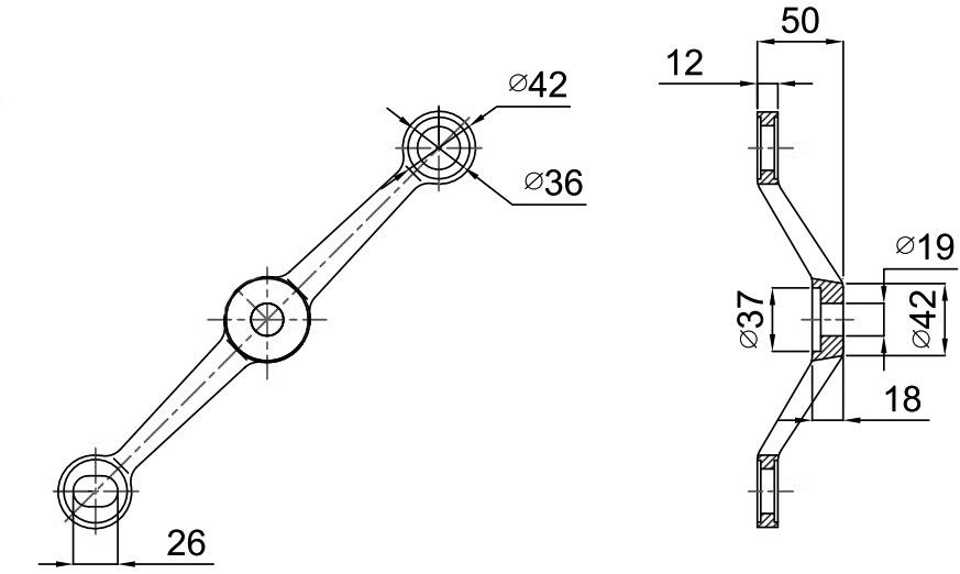 Edelstahl Glashalter Spider 2-Arm fuer Festverglasung- geschliffen-89-11GS304ZA20021-A.4