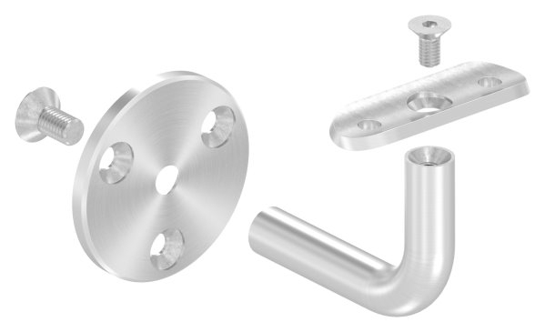 Handlaufhalter V4A fuer Rohr 42-4 mm- Ronde 60x5 mm- Wandabstand 74 mm- ohne Kabeldurchfuehrung-88-1150226-V4A.42
