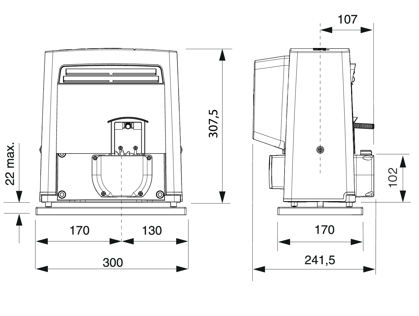 Schiebetorantrieb Set 230V fr Tore bis 400 kg und 4 m Lnge-89-11BXPLUSAGSZKIT-A.4