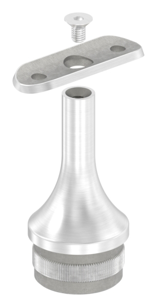 Stuetze mit Halteplatte fuer Rundrohr Ø 42-4 mm - Stopfen fuer 42-4x2-0 mm V2A-12-2151.4