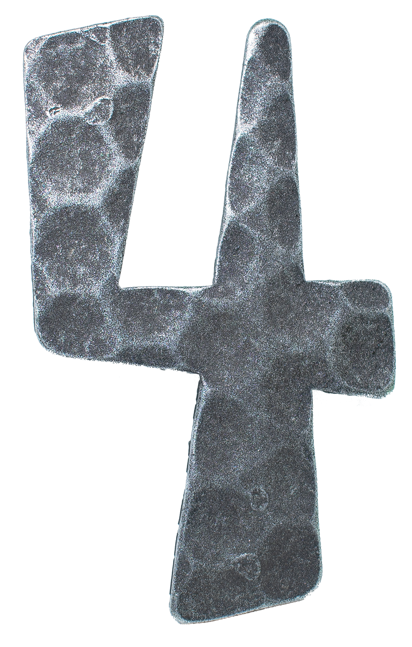 Hausnummer 4 - Abmessung 12x8 cm - Material 4 mm gehaemmert - Stahl -Roh- S235JR-30-3114.8