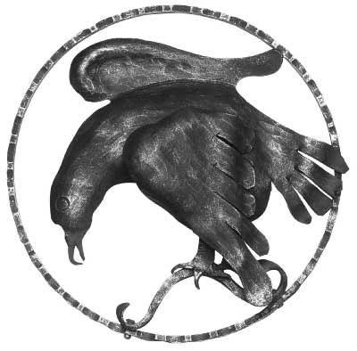 Adler -links- Zierelement - Ø 300 mm - Stahl S235JR- roh-30-3190L.8