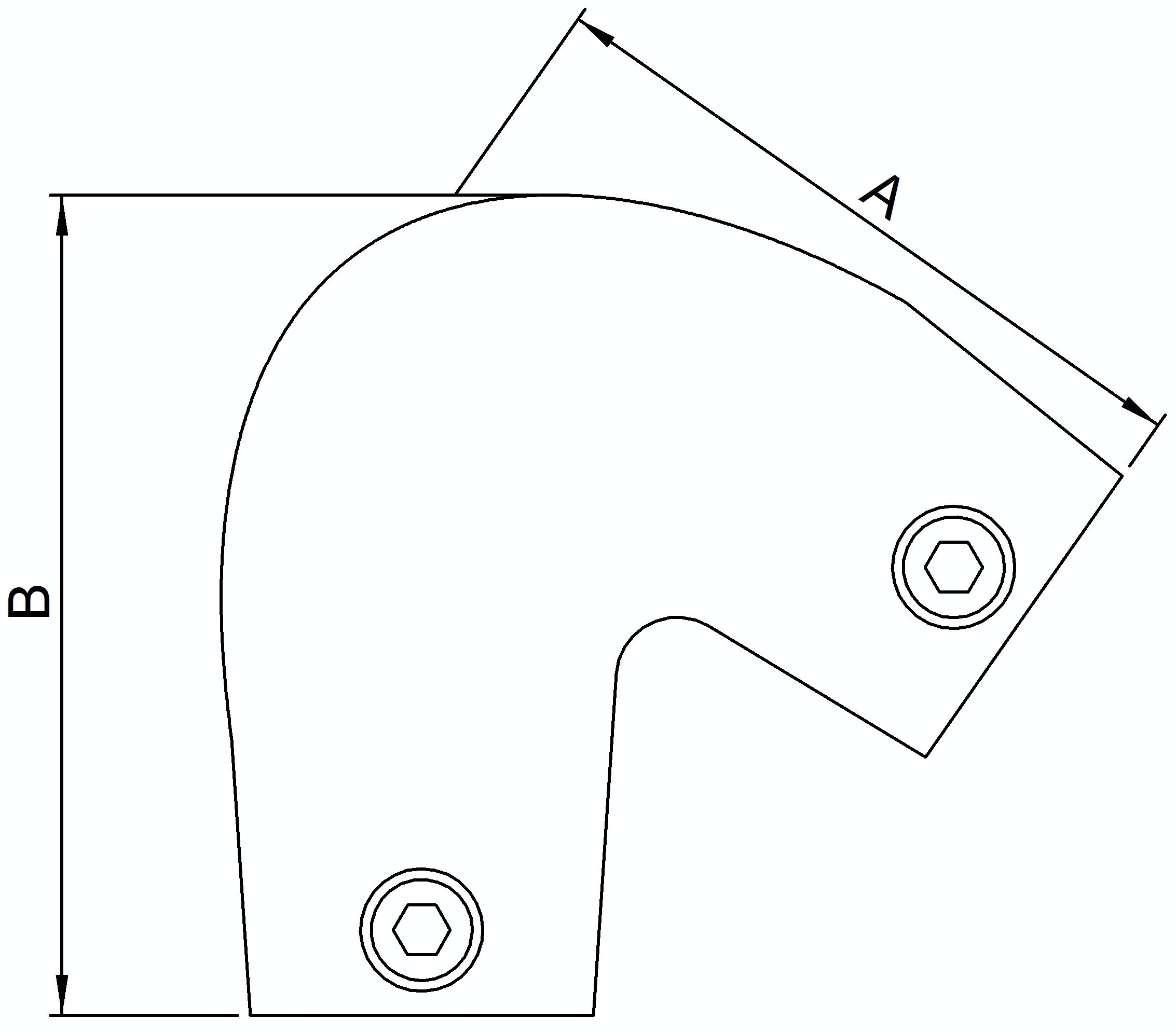 Rohrverbinder - Bogen variabel 40-70° - 123C42 - 42-4 mm - 1 1-4- - Feuerverzinkt u. Elektrogalvanisiert-123C42