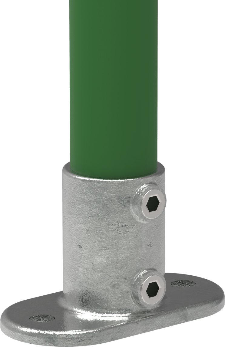 Rohrverbinder - Fussplatte oval - 132B34 - 33-7 mm - 1- - Feuerverzinkt u. Elektrogalvanisiert-132B34
